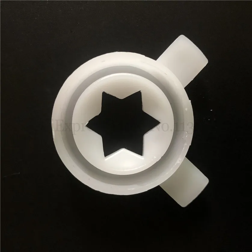 Ice Cream Machine Parts White Modeling Cap Spare Part Hexagram Star Nozzle Lid For Ice Cream Maker Accessory Soft Serve Machines 37mm Inner Diameter