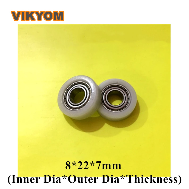 

8x22x7mm Coated POM Bearings Plastic Pulley Wheels Deep Groove Ball Bearing With Nylon Cage Sealed Bearing Used on Furniture