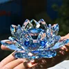 80mm Quartz Crystal Lotus Flower  Crafts Glass Paperweight Fengshui Ornaments Figurines Home Wedding Party Decor Gifts Souvenir ► Photo 1/6