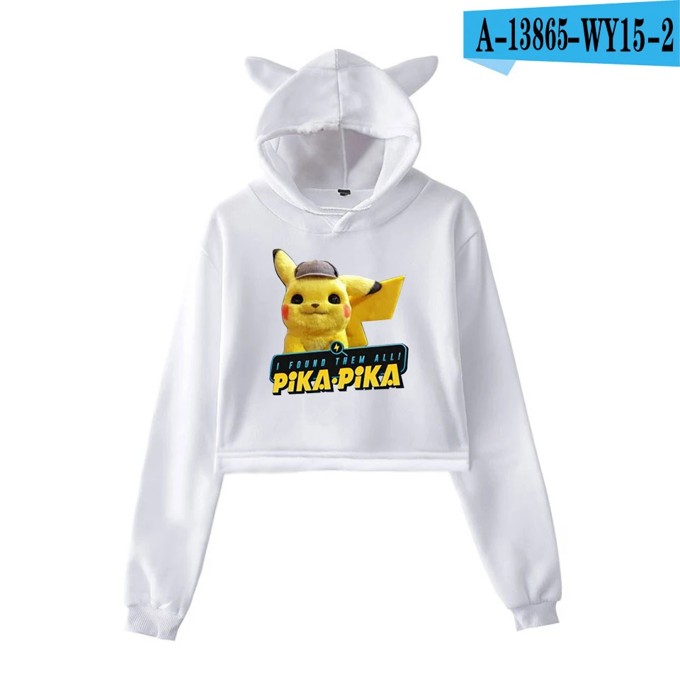 Pikachu женские худи Харадзюку толстовки осенний теплый пуловер толстовки для девочек-подростков розовая одежда уличная одежда - Цвет: 10