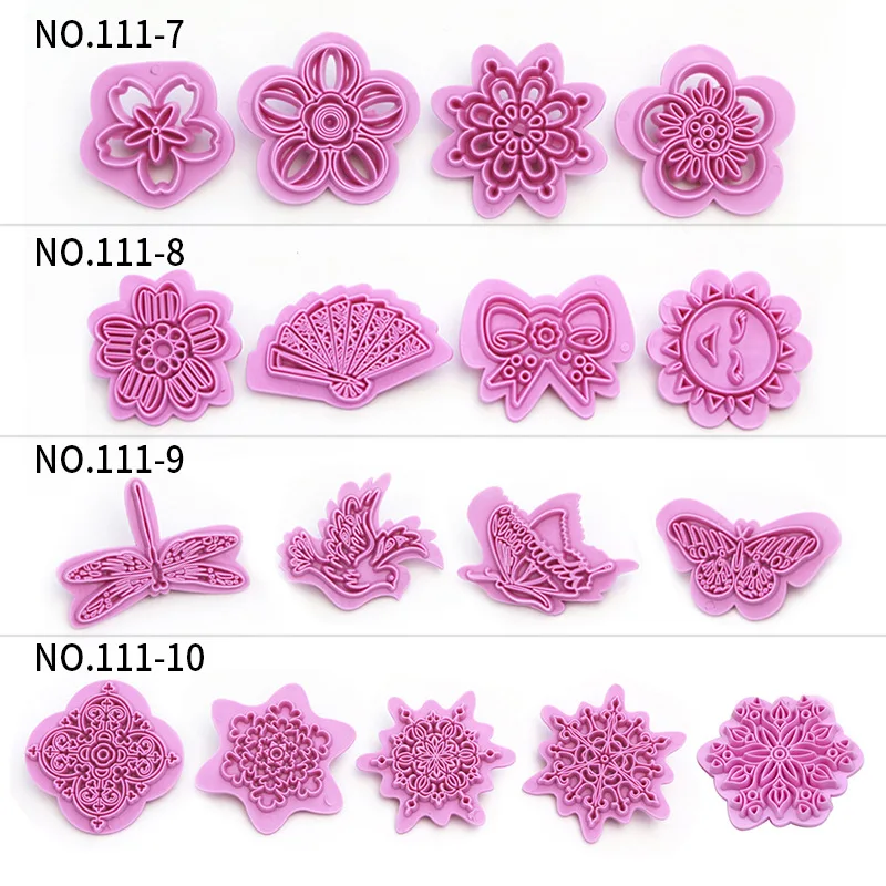 

Butterfly Dragonfly Sunflower Fan Printing Mold Fondant Shape DIY Biscuit Mold