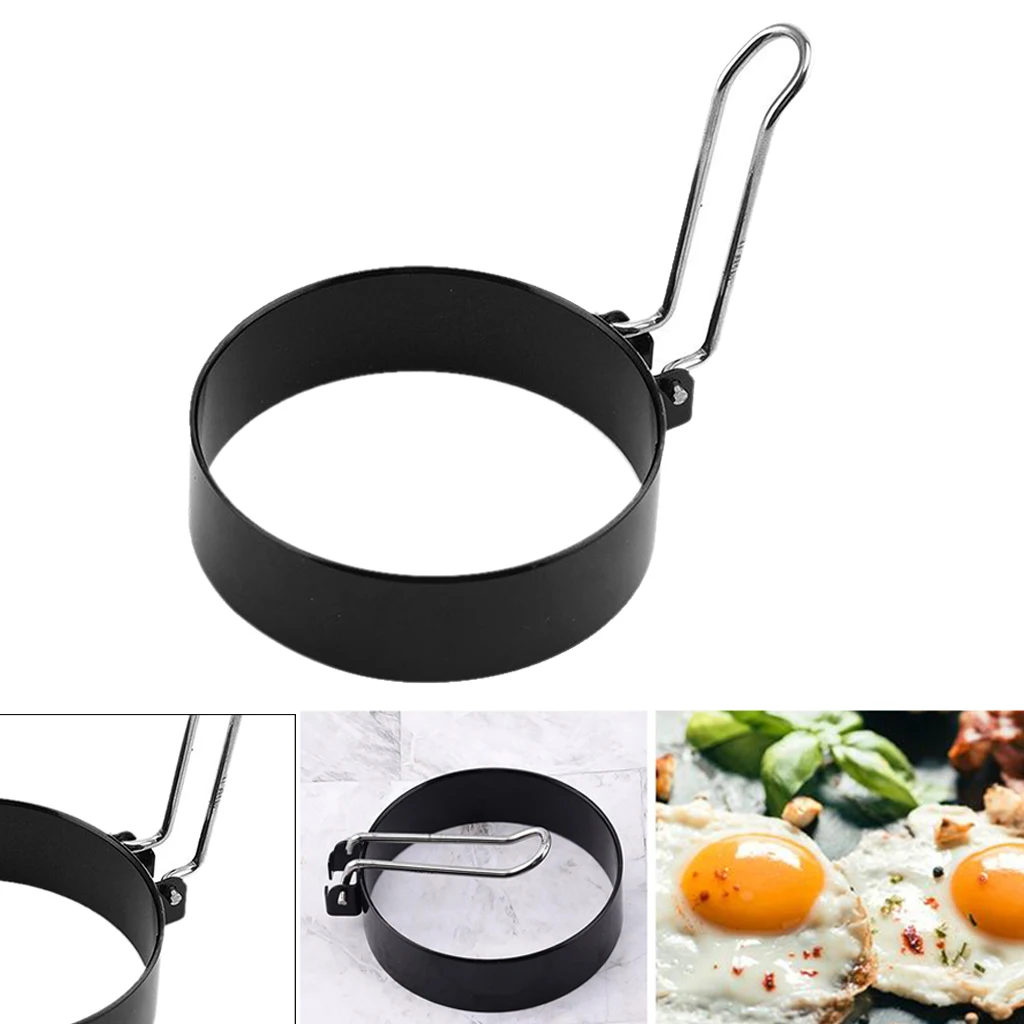 Stainless Steel Egg Ring with Anti-scald Handle Non Stick Coating Breakfast Tool for Eggs Frying/Shaping