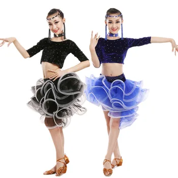 

Children School Students Salsa Tango Dance Wear,Girls Latin Dance Dress ,latin dress for little girls, Ballroom Clothes, Kid Cos
