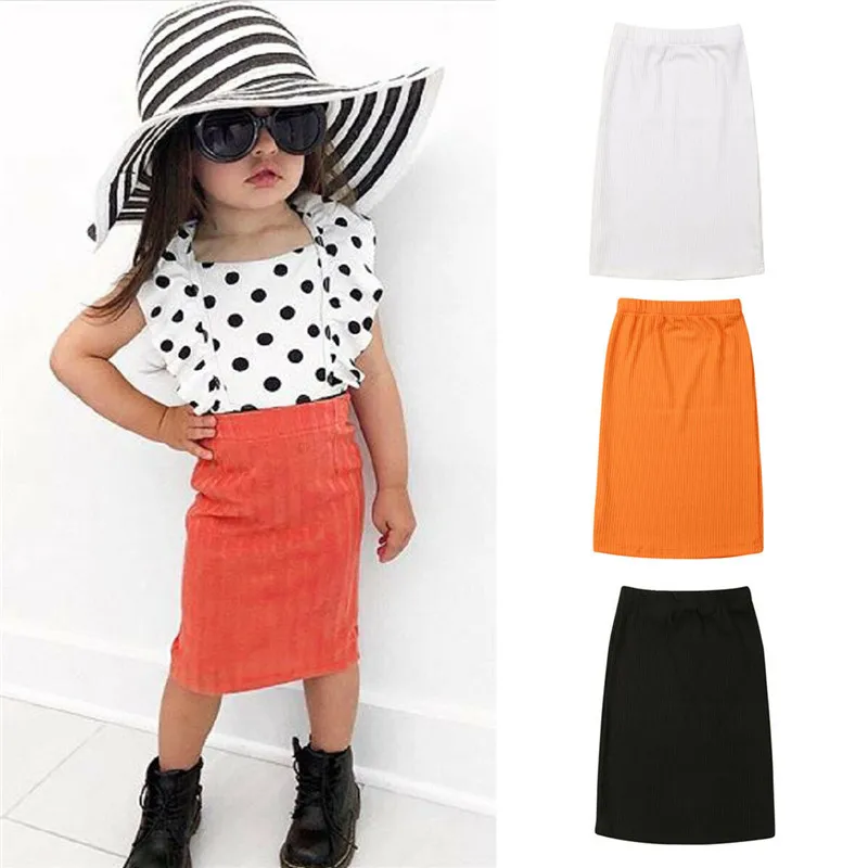 

2019 New Girls Skirts Autumn Winter Children Plain Knitted Clothes Kids A-line Skirts Little Princess Girls Skirts For 1-5Y