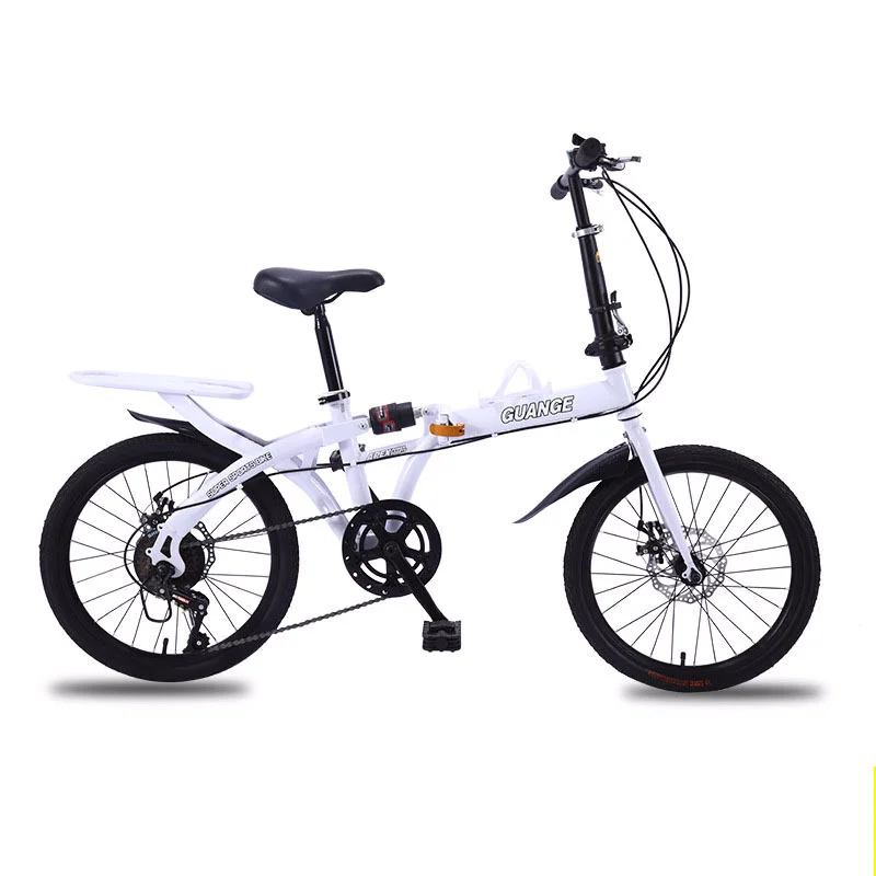 Carbon Steel Folding Bicycle 16/20 Inch Bike Adult Student Variable Speed Shock Absorber Bicycle Children Men And Women