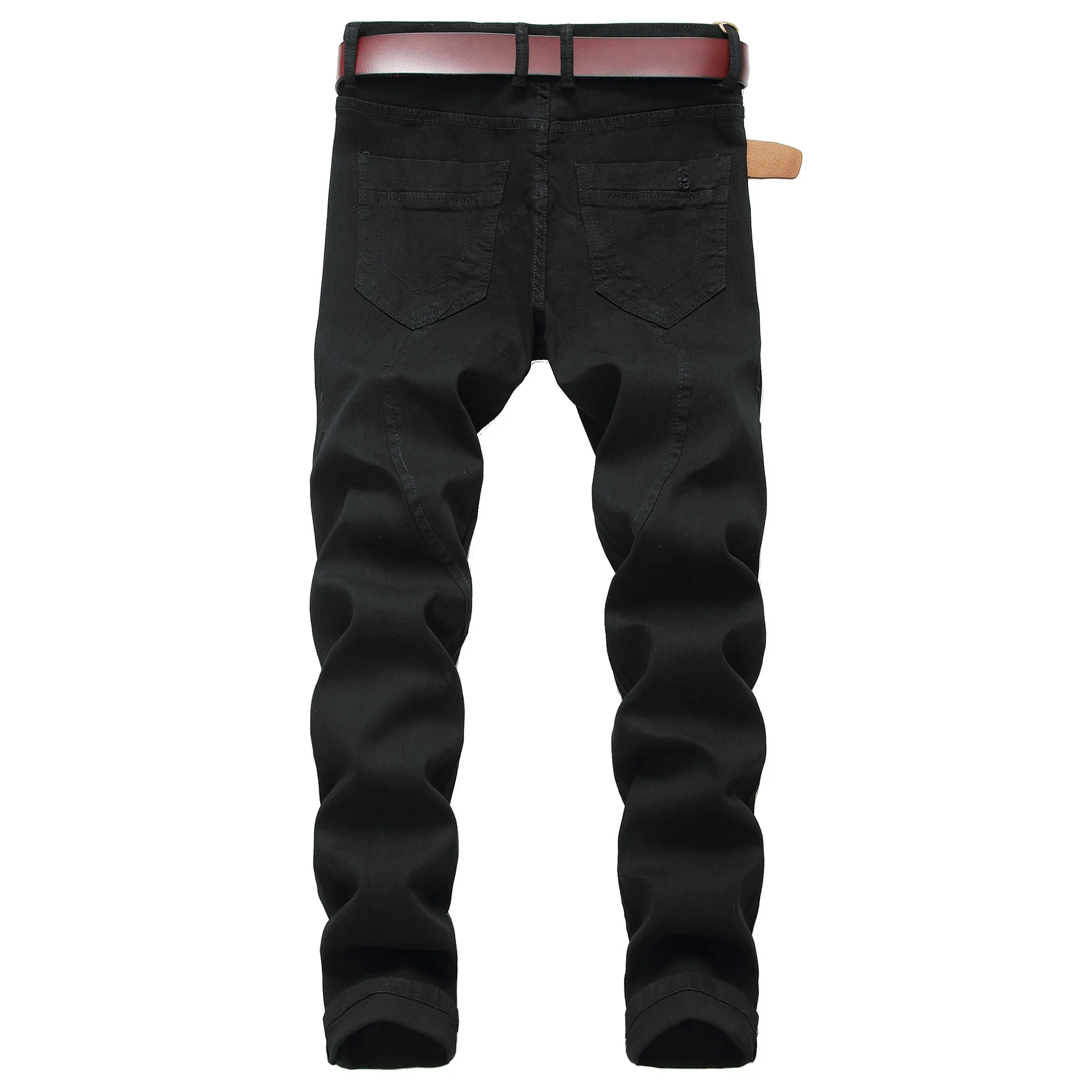 Fashion Design Trend Ripped Jeans Men with Holes Denim Skinny Famous Slim Fit Jean Pants Scratched Biker Jeans Dropshipping Blue