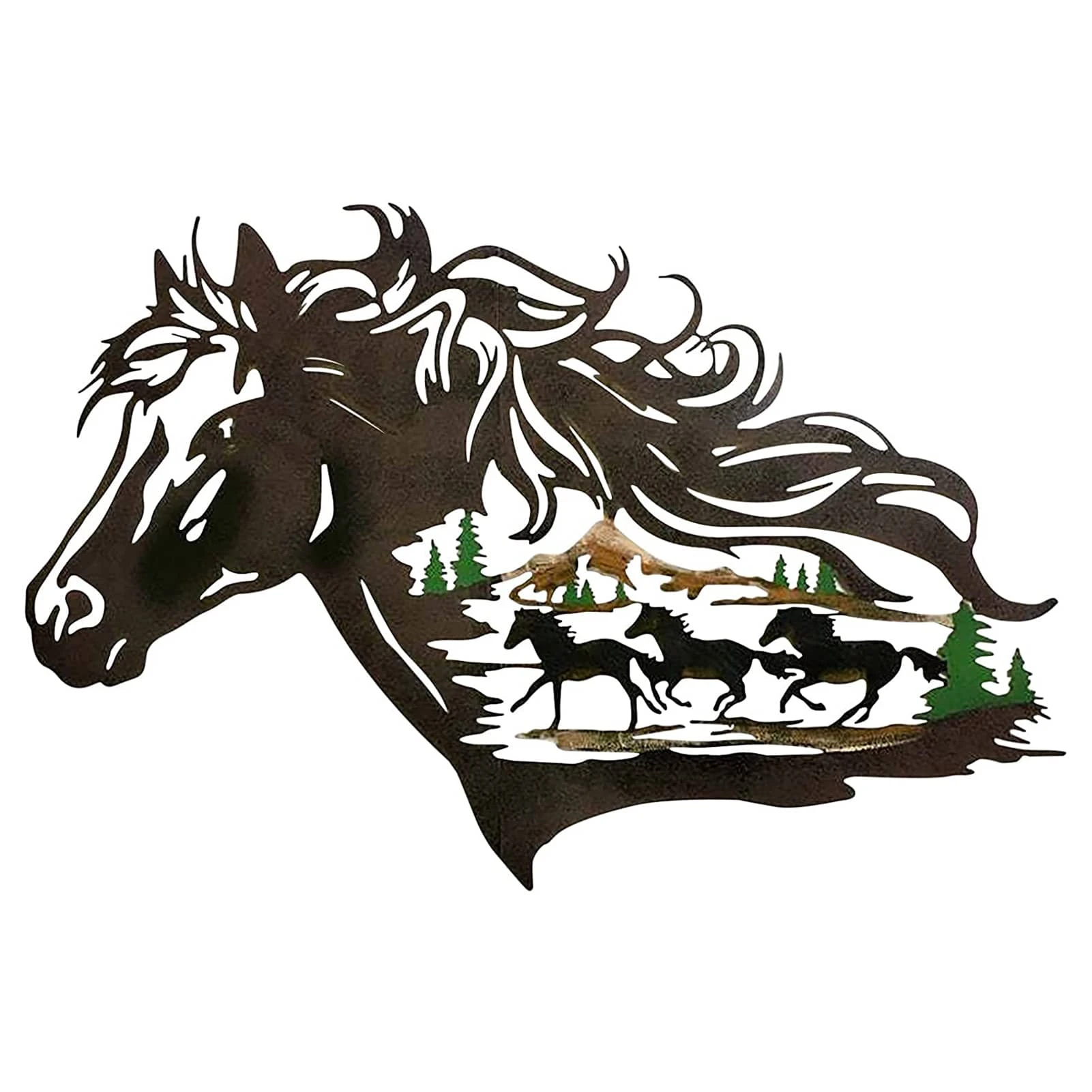 Metal Western Horse Shadow Home Decor Forest Animal Wide Rustic Metal Wall  Art Home Decoration Best Gift For Special Cool|Plaques & Signs| - AliExpress
