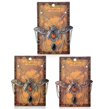 

3Pcs Victorian Beetle Watch Clock Gear Cog Steampunk Bib Statement Necklace
