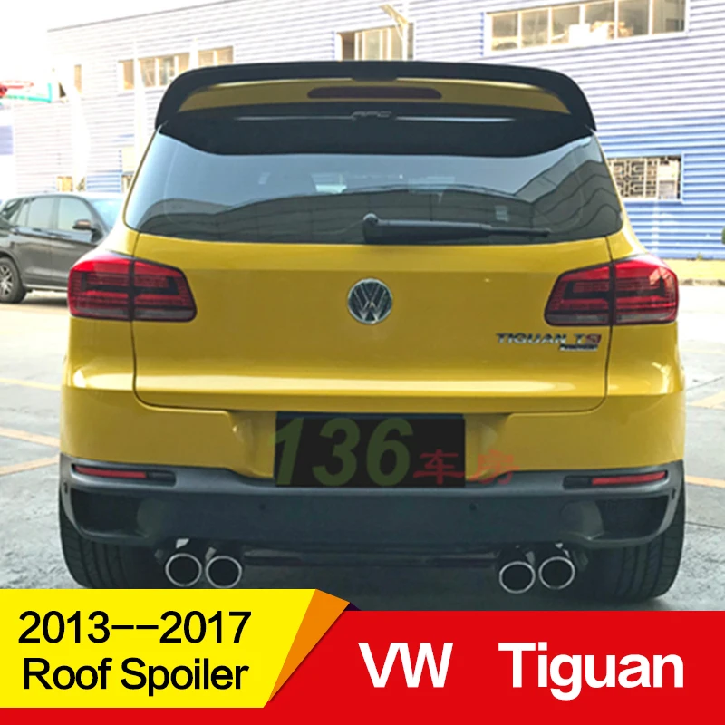 Применение для Volkswagen Tiguan, спойлеры на крышу кабины 2013, 14, 15, 16, 17, года глянцевое углеродное волокно для заполнения полостей/frp зад крыш крылатых votex аксессуары для стайлинга
