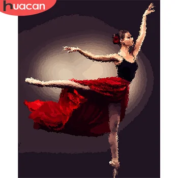 

HUACAN DIY Pictures By Number Girl Kits Hand Painted Picture Art Painting By Numbers Ballet Drawing On Canvas Gift Home Decor