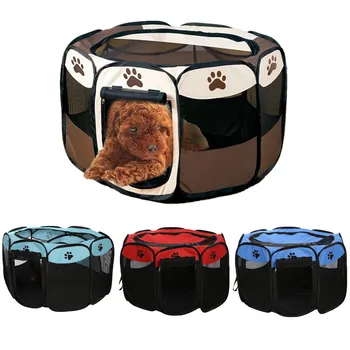 

Claw Print Portable Foldable Pet Tent House Fence Indoor Outdoor Game Safe Guard Playpen Small Medium Animal Cage for Cat Dog