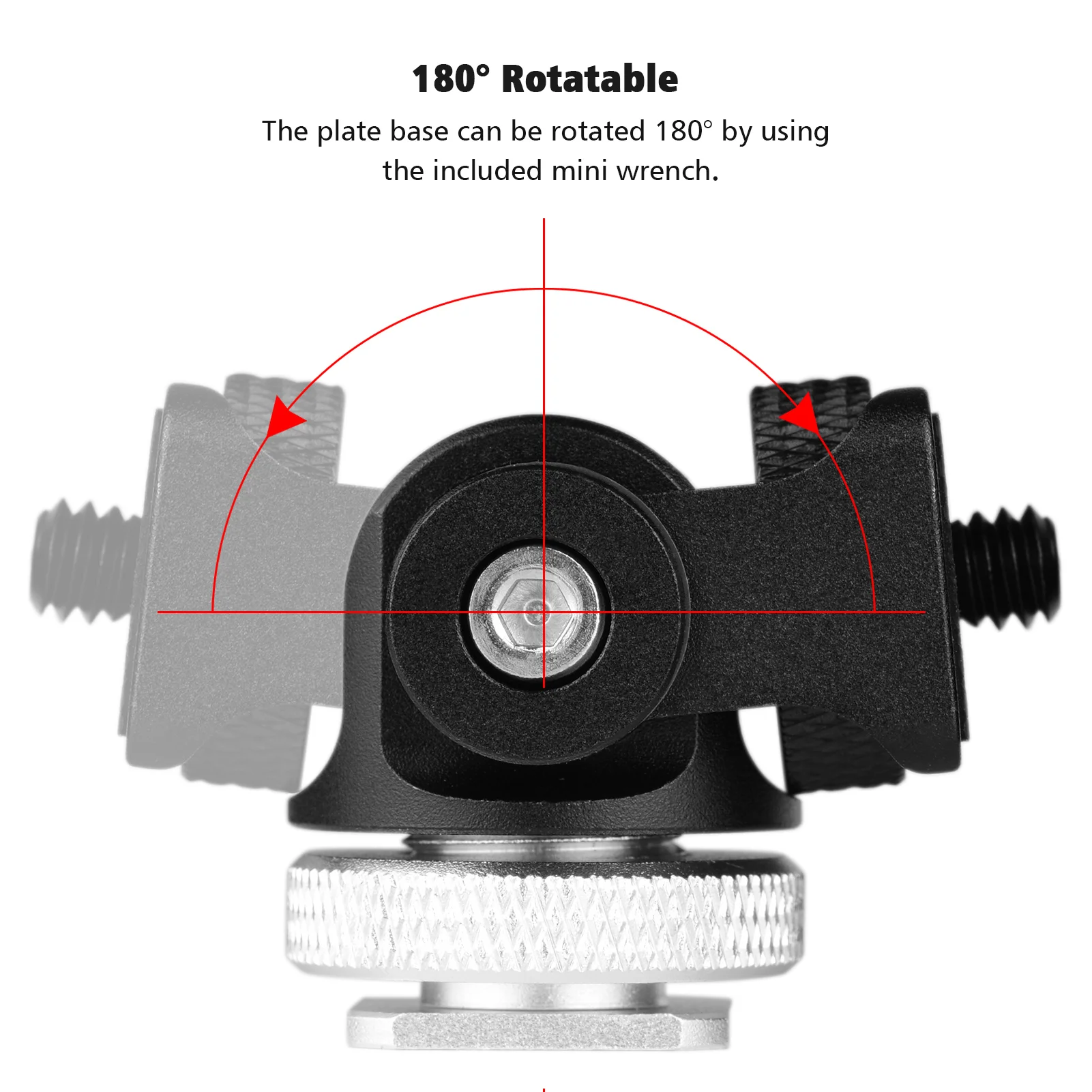 Andoer Mini Monitor Mount Tripod Head Cold Shoe Adapter Aluminum Alloy 1/4 Inch Screw for Camera Flash Microphone LED Fill Light camera screw mount,microphone screw adapter