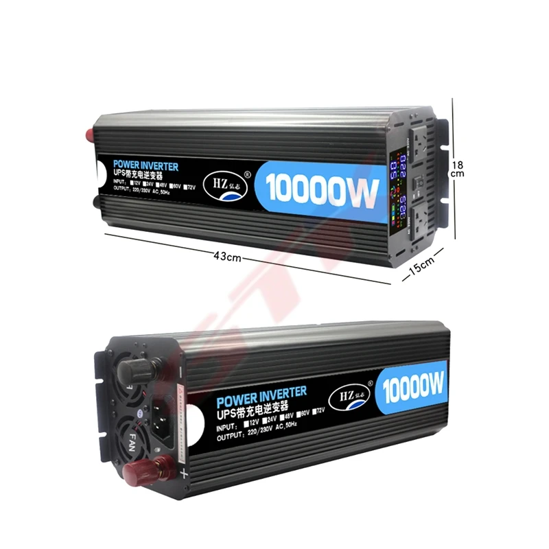 DC 12V 24V к AC 220V 8000W 10000W 12000W 16000W Чистая Синусоидальная волна инвертор с цифровым дисплеем для бытовой техники