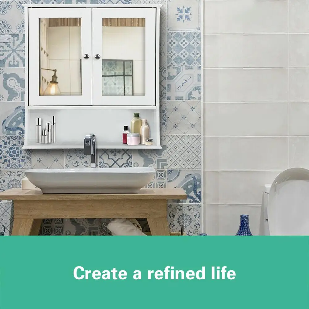 Bathroom cabinet56*13*58cmModern Style Wall Mounted Bathroom Cabinet with Mirror Cosmetic Storage Home Furniture Toilet Cupboard