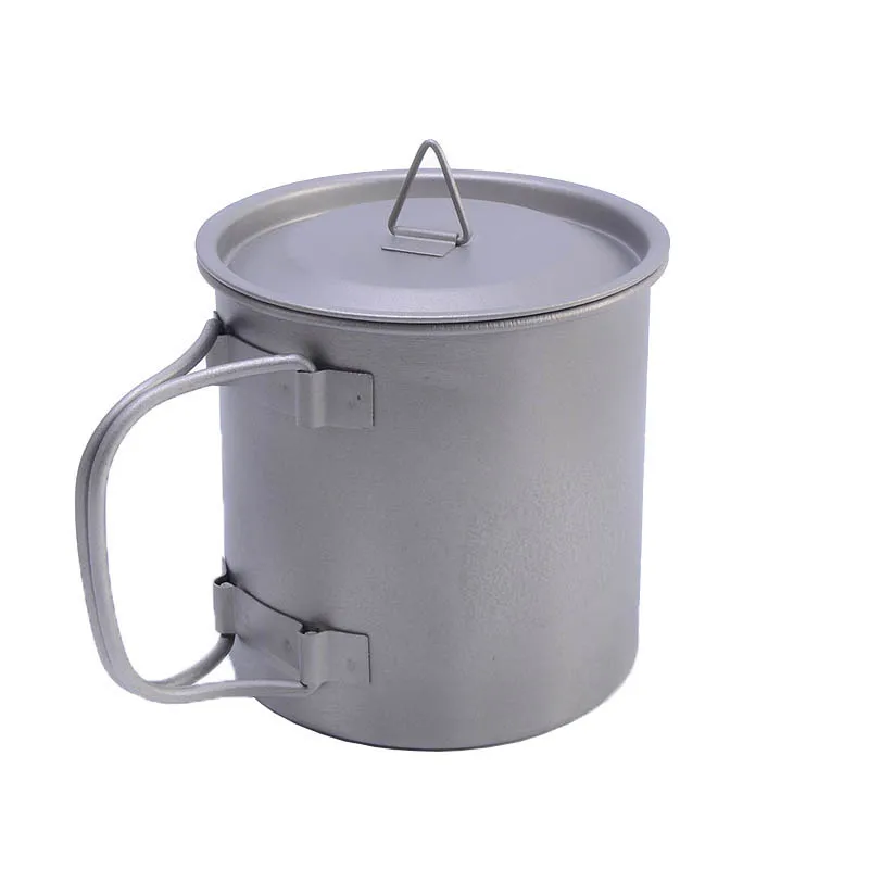 

400ml Foldable Outdoor Travel Ultralight Titanium Cup Mug Pots with Lid Portable Camping Tableware Picnic Water Cup Coffee Tea
