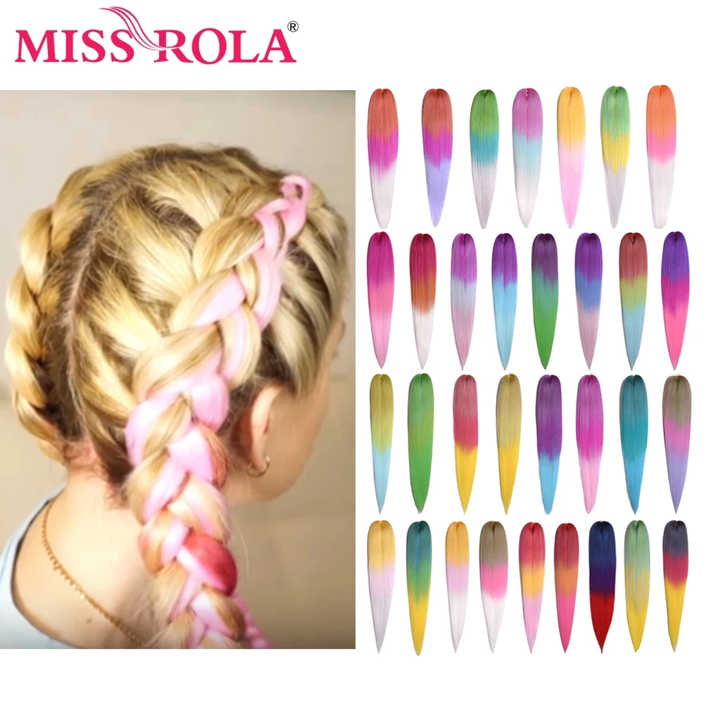 Miss Rola Synthetic Wholesale Bulk 5 Pieces 24 Inch 100g Stretched Jumbo Braiding Hair Kanekalon Pink Twist Braid Hair Extension