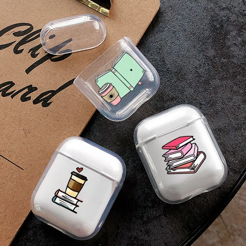 

Soft Silicone Cute Air Pods Case For Apple Airpods Case Luxury Cartoon Book Clear Study Airpods Case in Earphone Accessories Hot