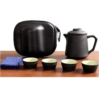 

XMT-HOME portable travel tea set teapot ceremony kit Japanese pottery travel cups tea pot set