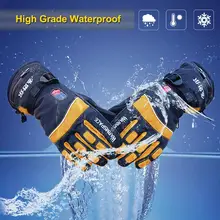 Напольный Электрический лыжные перчатки палец двухсторонние с подогревом Контроль температуры Перезаряжаемые Водонепроницаемый перчатки