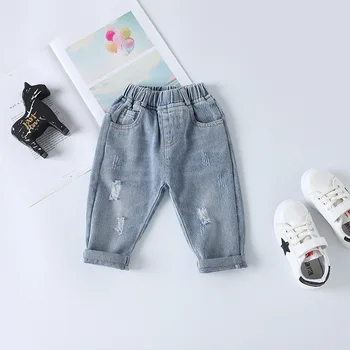 

Children's wear 2020 Korean children's Pants Boys' hole jeans casual pants new baby spring and autumn pants