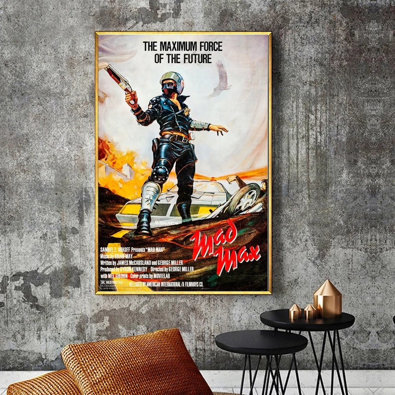 Классический фильм Mad Maxes Искусство Холст Плакат Картина маслом настенное