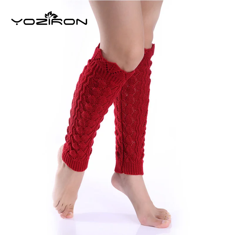YOZIRON/Зимние гетры с оборками; женские гетры ниже колена; повседневные осенние вязаные гетры для девочек; милые носки