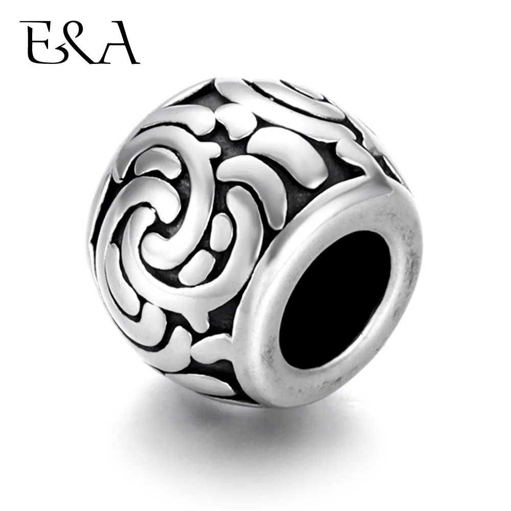 Бусины Из Нержавеющей Стали ствол 5 мм металлические отверстия Европейские