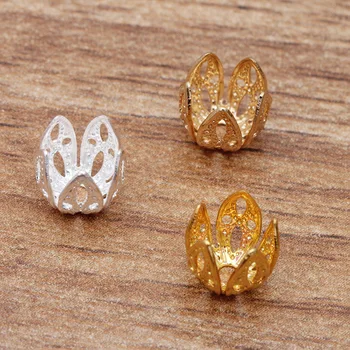 

1000pcs 7mm Brass Metal Beads Caps Flower Charms DIY Stuffs Jewelry Accessories DIY Women Wedding Hair Jewelry Set Wholesale