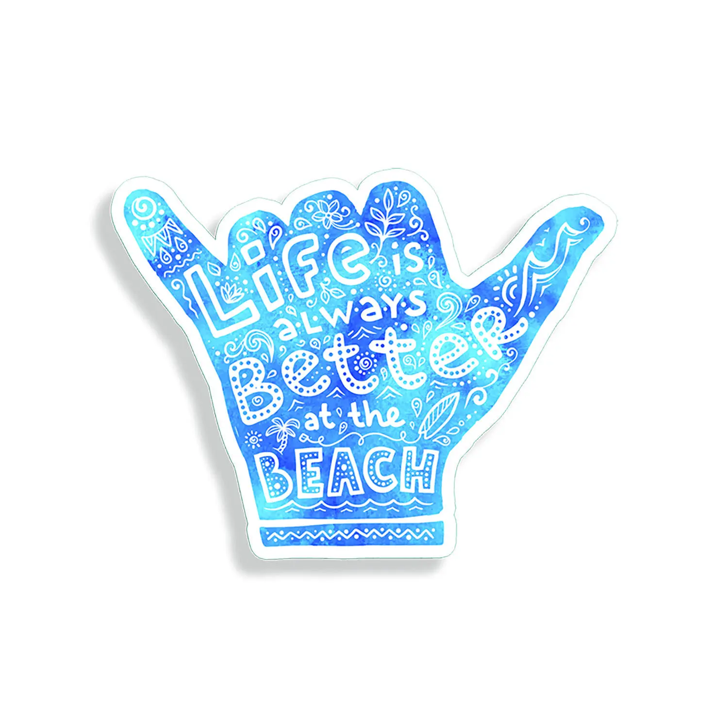 Великолепная наклейка с жестами на ладони Shaka Life Beach Ocean Laptop Cup бампер окно |