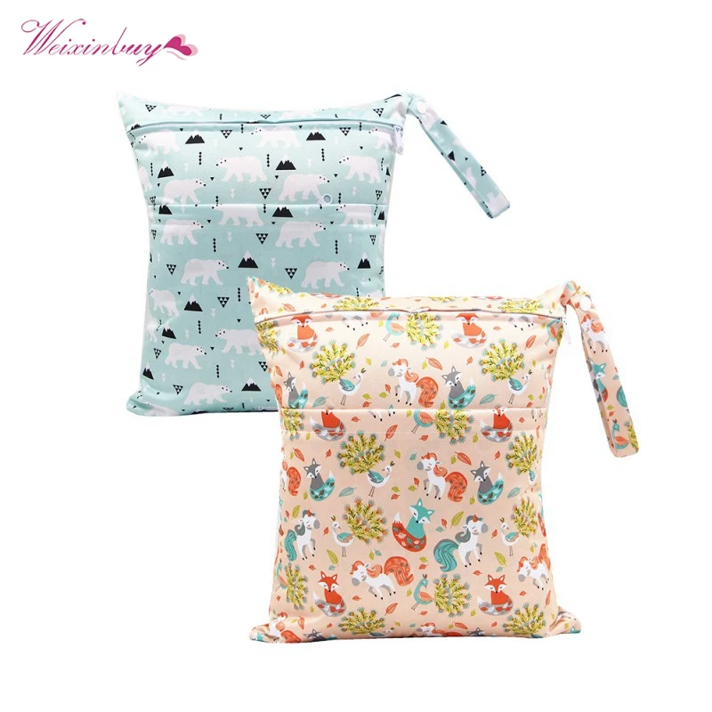 

36*30CM Single pocket wet bag baby cloth diaper bag waterproof reusable nappy bag small size mummy dry bag