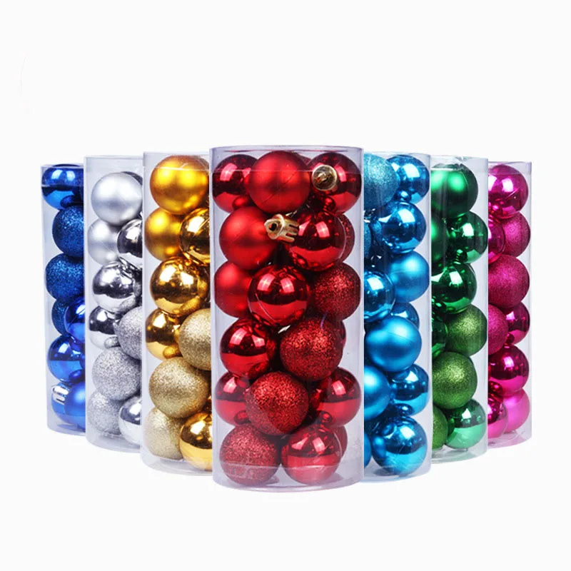 

3CM Classic Fashion Electroplated Plastic Christmas Ball Ornaments Creative Colorful Christmas Tree Pendant Decoration