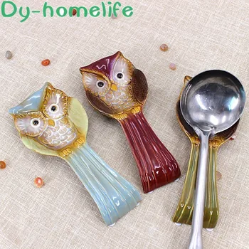 

Ceramic Spoon Rack Owl Spoon Rack Tableware Rack Restaurant Household European-Style Multi-Function Kitchen Supplies