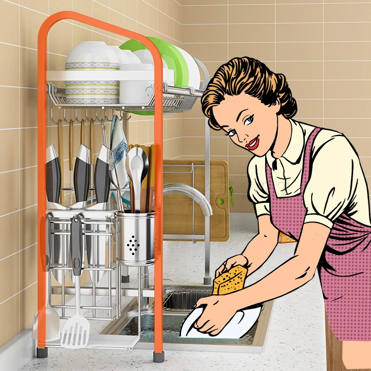 

304 Stainless Steel Kitchen Shelves, Knives, Chopsticks, Receptacles, Bowl Dishes, Sinks And Drainage dish drainer