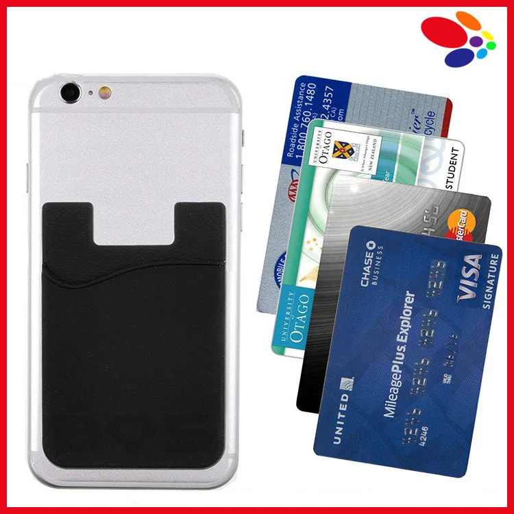 

Hot Selling Lazy Phone Back Sticker Purse Bank Bus Business Card Wallet 3m Mobile Phone SIM Card Holder Silica Gel