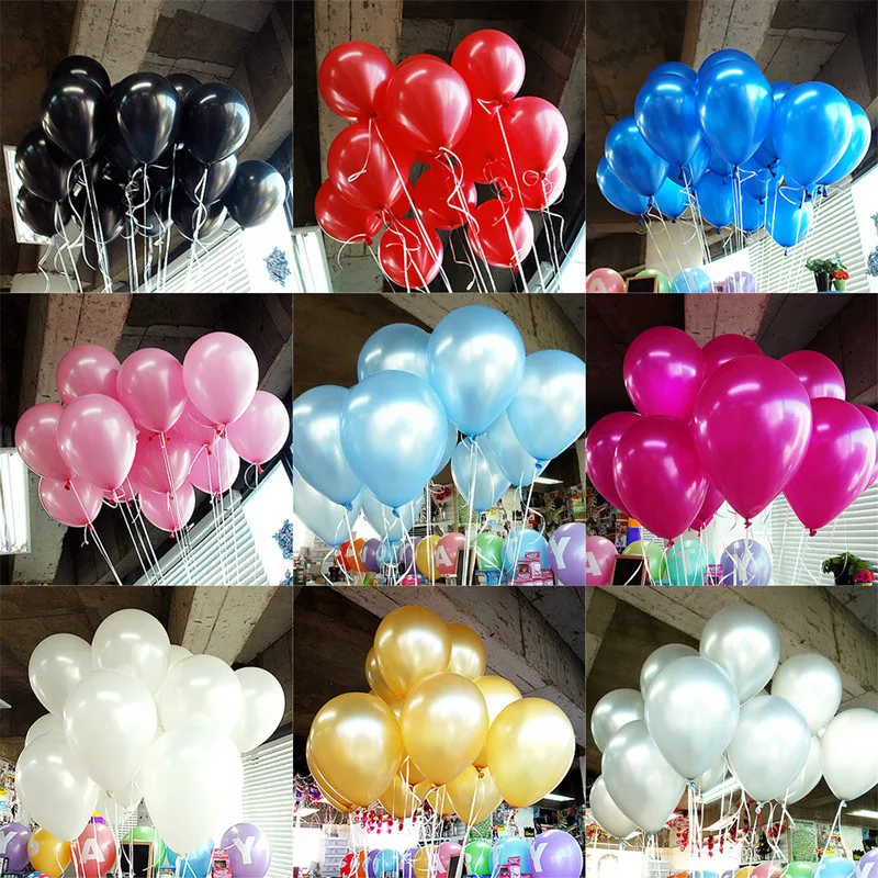 

10pcs Metallic Gold Silver Green Purple Ballon Wedding Happy Birthday Latex Balloons Metal Chrome Balloon Air Ball Helium Baloon