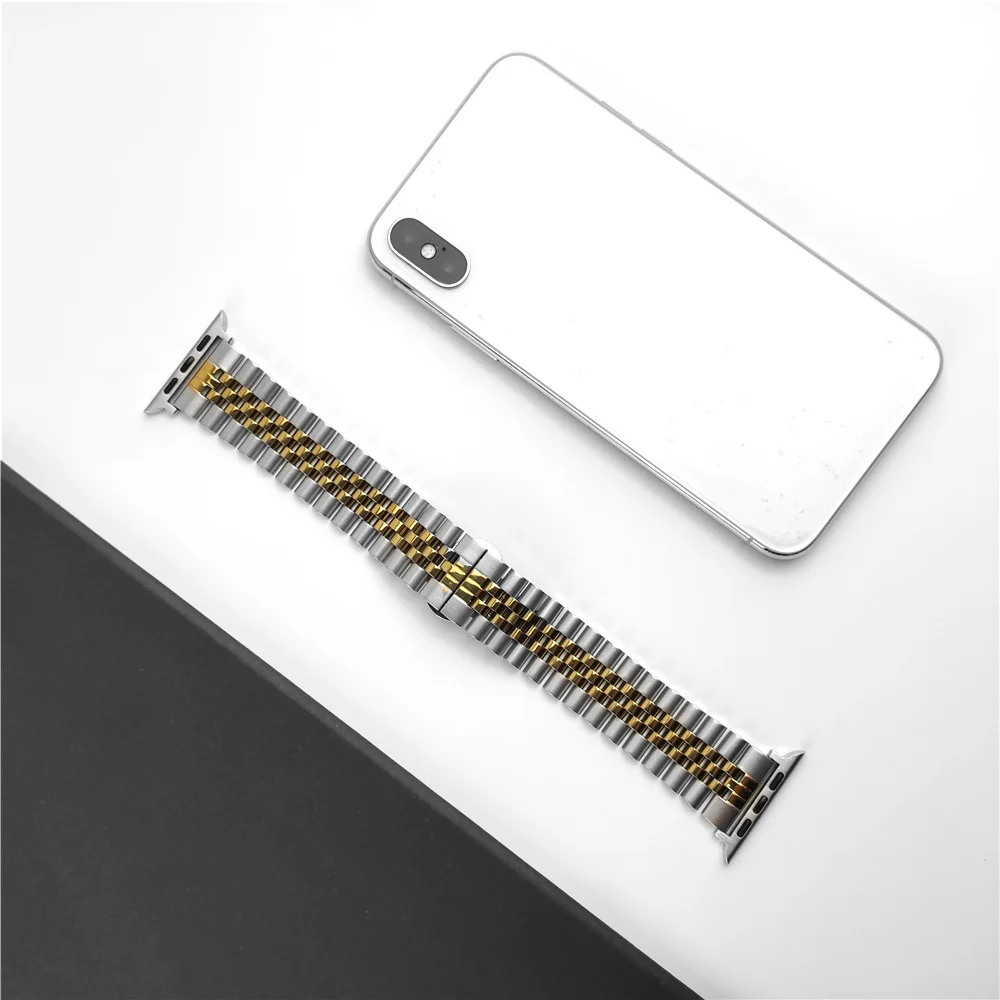 Ремешок из нержавеющей стали для Apple Watch Series 6 деловой браслет с металлическими