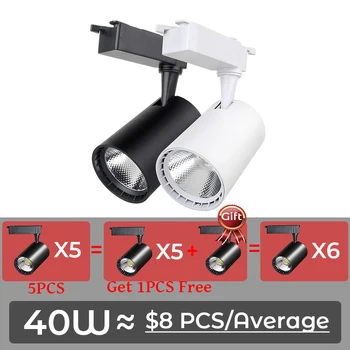 

Pistas Led Track Light 220V COB Track Lights Lamp Spotlights Spot Light Rail Lighting Fixture 30W 20W 40W for Store Home Decor