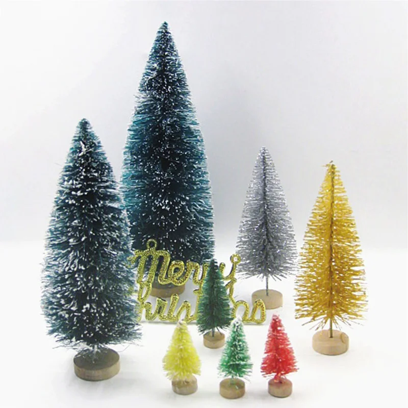 DIY Christmas Tree Small Pine Tree Mini Trees Placed In The Desktop Home Decor Christmas Decoration Kids Gifts