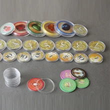 10 pçs/set 19 20 25 27 30 40mm claro plástico protetor cápsulas recipientes caso para token jogo de tabuleiro moeda coleção titular caixas