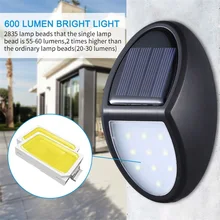 10 Светодиодный светильник на солнечной батарее водонепроницаемый IP65 Настенный светильник безопасности энергосберегающий дворовый путь домашний сад аварийный светильник бра новейший