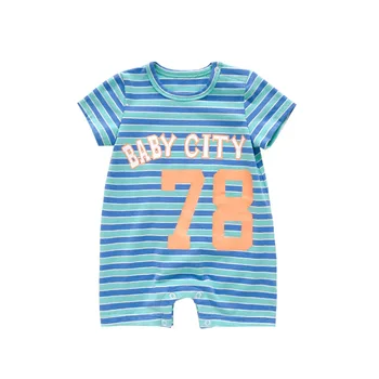 

Summer Baby Romper Digital Printing Stripe Infant Clothes