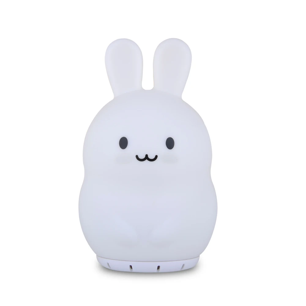 Беспроводной Bluetooth динамик кролик ночник USB Перезаряжаемый 9 цветов светодиодный силиконовый кролик спальня прикроватная лампа музыкальный плеер - Испускаемый цвет: changeable