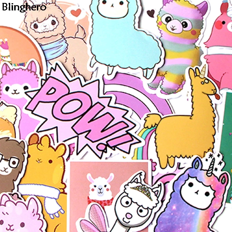 10 компл./лот Blinghero наклейки Alpaca 17 шт./компл. Kawaii Канцтовары Мультяшные наклейки на холодильник детские наклейки BH0121