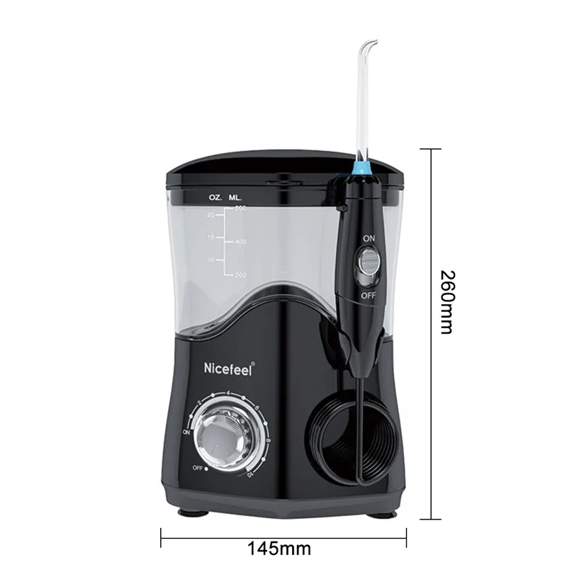 Nicefeel  Eletric  Irrigator  ޽ Flosser ġ Ʈ ġ Ŭ ̵ Ʈ 600ml  ũ & 7 