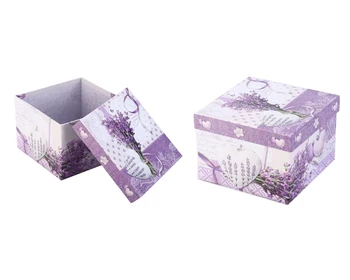 

Bosphorus Storage Box, Italian Design, Lavender Flower Square Cover Model Middle