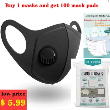 

Buy 1 masks and get 100 mask pads for Kids Adult Face Mask Respirator Dustproof Anti PM2.5 Suitable for All Masks