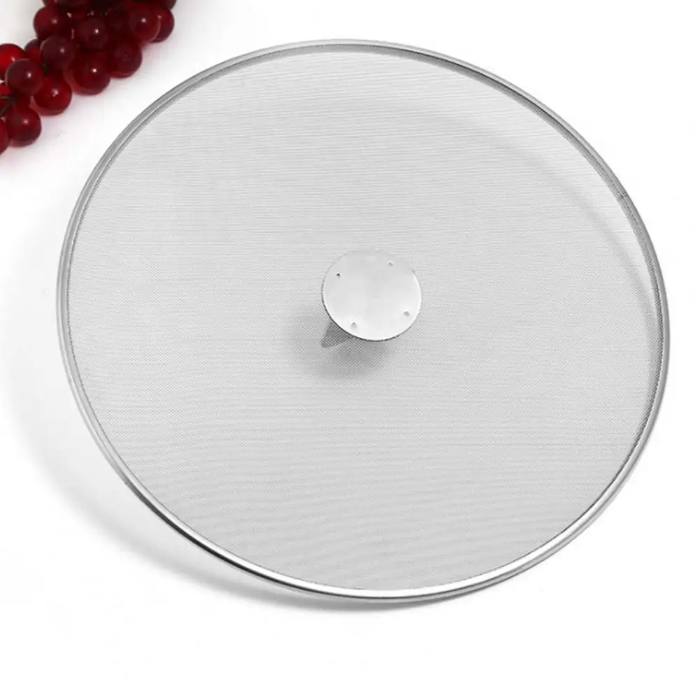 Foldable Handle Oil Splatter Screen Anti-slip Stainless Steel Oil Splash Guard Frying Pan Proofing Lid Kitchen Mesh Pot Lid