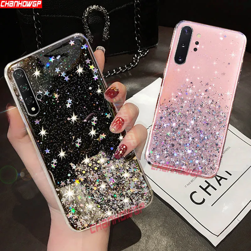 Мягкий блестящий чехол с блестками для Samsung Galaxy A70 A50 A30 A40 A20 A10 A30S A20E Note 10 S10 Plus S9 S8 M20