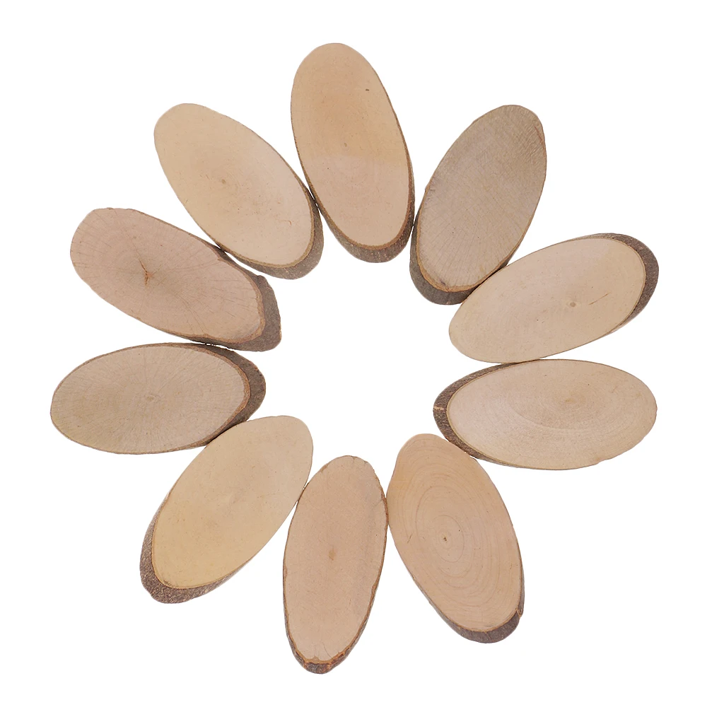 Prettyia 10x Oval Wood Log Slices Discs for DIY Craft Wedding Decoration Prettyia 10x Oval Wood Log Slices Discs for DIY Craft Wedding Decoration