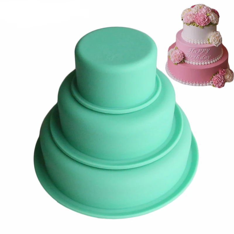 Силиконовая форма для торта 3 шт./компл. круглая 3-слойная выпечки тортов мыла